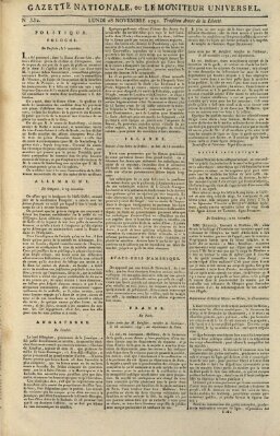 Gazette nationale, ou le moniteur universel (Le moniteur universel) Montag 28. November 1791