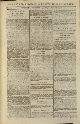 Gazette nationale, ou le moniteur universel (Le moniteur universel) Mittwoch 30. November 1791