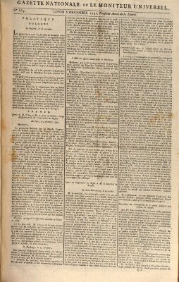 Gazette nationale, ou le moniteur universel (Le moniteur universel) Montag 5. Dezember 1791