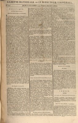 Gazette nationale, ou le moniteur universel (Le moniteur universel) Donnerstag 8. Dezember 1791