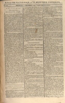 Gazette nationale, ou le moniteur universel (Le moniteur universel) Sonntag 11. Dezember 1791