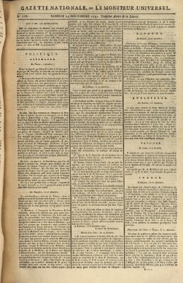 Gazette nationale, ou le moniteur universel (Le moniteur universel) Samstag 24. Dezember 1791