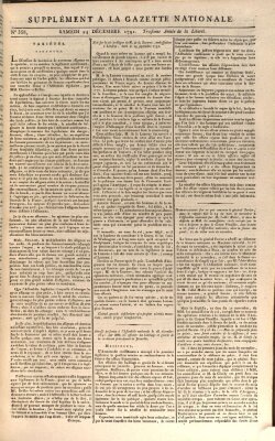 Gazette nationale, ou le moniteur universel (Le moniteur universel) Samstag 24. Dezember 1791