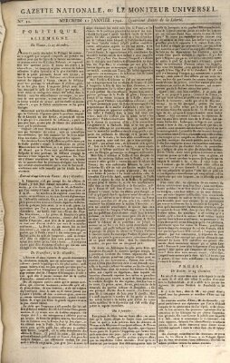 Gazette nationale, ou le moniteur universel (Le moniteur universel) Mittwoch 11. Januar 1792