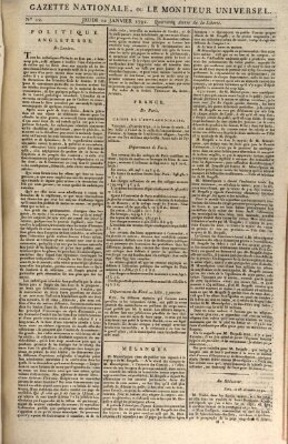 Gazette nationale, ou le moniteur universel (Le moniteur universel) Donnerstag 12. Januar 1792