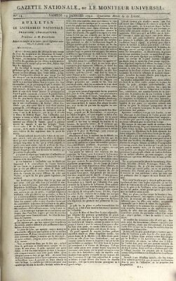 Gazette nationale, ou le moniteur universel (Le moniteur universel) Samstag 14. Januar 1792