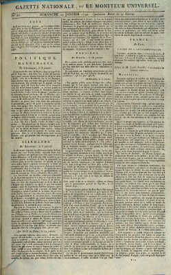 Gazette nationale, ou le moniteur universel (Le moniteur universel) Sonntag 22. Januar 1792