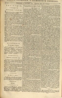 Gazette nationale, ou le moniteur universel (Le moniteur universel) Mittwoch 25. Januar 1792