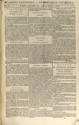 Gazette nationale, ou le moniteur universel (Le moniteur universel) Dienstag 31. Januar 1792