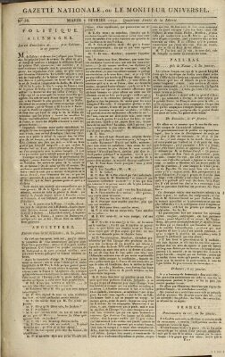 Gazette nationale, ou le moniteur universel (Le moniteur universel) Dienstag 7. Februar 1792