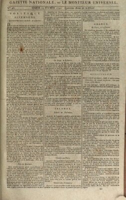 Gazette nationale, ou le moniteur universel (Le moniteur universel) Dienstag 14. Februar 1792