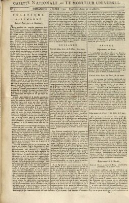 Gazette nationale, ou le moniteur universel (Le moniteur universel) Sonntag 11. März 1792