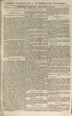 Gazette nationale, ou le moniteur universel (Le moniteur universel) Sonntag 18. März 1792