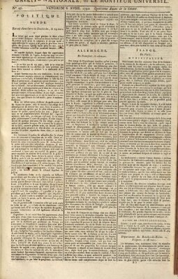 Gazette nationale, ou le moniteur universel (Le moniteur universel) Freitag 6. April 1792