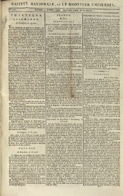 Gazette nationale, ou le moniteur universel (Le moniteur universel) Montag 9. April 1792