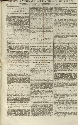 Gazette nationale, ou le moniteur universel (Le moniteur universel) Samstag 21. April 1792