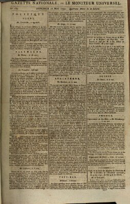 Gazette nationale, ou le moniteur universel (Le moniteur universel) Mittwoch 16. Mai 1792