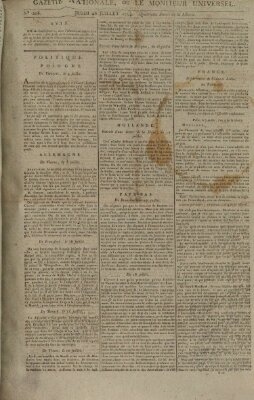 Gazette nationale, ou le moniteur universel (Le moniteur universel) Donnerstag 26. Juli 1792