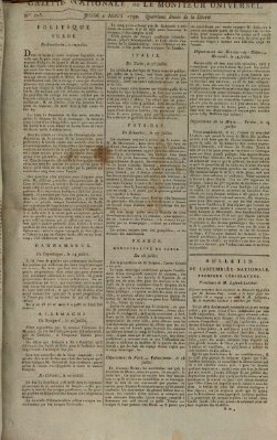 Gazette nationale, ou le moniteur universel (Le moniteur universel) Donnerstag 2. August 1792