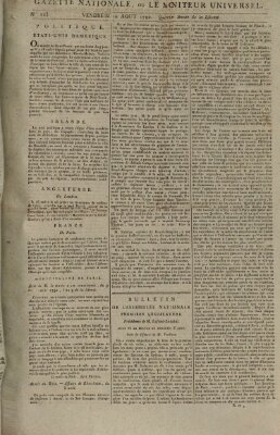 Gazette nationale, ou le moniteur universel (Le moniteur universel) Freitag 10. August 1792