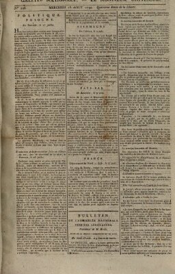 Gazette nationale, ou le moniteur universel (Le moniteur universel) Mittwoch 15. August 1792