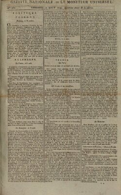 Gazette nationale, ou le moniteur universel (Le moniteur universel) Freitag 17. August 1792