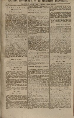 Gazette nationale, ou le moniteur universel (Le moniteur universel) Samstag 18. August 1792