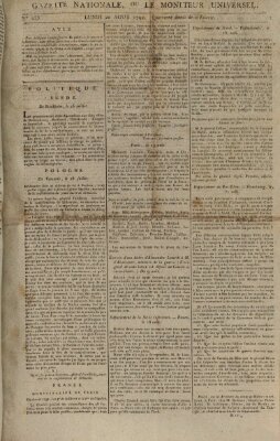 Gazette nationale, ou le moniteur universel (Le moniteur universel) Montag 20. August 1792