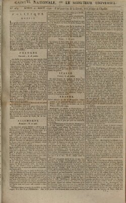 Gazette nationale, ou le moniteur universel (Le moniteur universel) Dienstag 21. August 1792