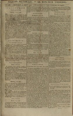 Gazette nationale, ou le moniteur universel (Le moniteur universel) Mittwoch 22. August 1792