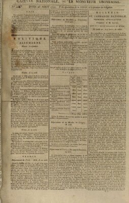 Gazette nationale, ou le moniteur universel (Le moniteur universel) Donnerstag 23. August 1792