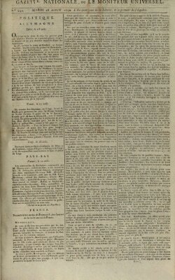 Gazette nationale, ou le moniteur universel (Le moniteur universel) Dienstag 28. August 1792