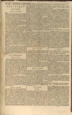 Gazette nationale, ou le moniteur universel (Le moniteur universel) Sonntag 2. September 1792