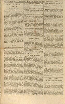 Gazette nationale, ou le moniteur universel (Le moniteur universel) Freitag 7. September 1792