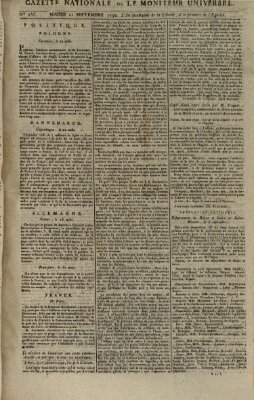 Gazette nationale, ou le moniteur universel (Le moniteur universel) Dienstag 11. September 1792