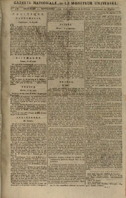 Gazette nationale, ou le moniteur universel (Le moniteur universel) Mittwoch 12. September 1792