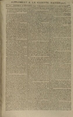 Gazette nationale, ou le moniteur universel (Le moniteur universel) Sonntag 23. September 1792