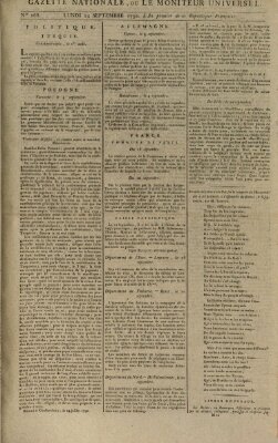 Gazette nationale, ou le moniteur universel (Le moniteur universel) Montag 24. September 1792