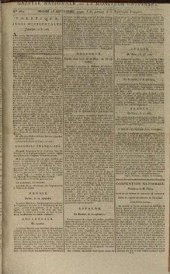 Gazette nationale, ou le moniteur universel (Le moniteur universel) Dienstag 25. September 1792