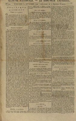 Gazette nationale, ou le moniteur universel (Le moniteur universel) Sonntag 30. September 1792