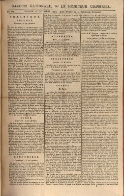 Gazette nationale, ou le moniteur universel (Le moniteur universel) Samstag 13. Oktober 1792