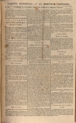 Gazette nationale, ou le moniteur universel (Le moniteur universel) Freitag 19. Oktober 1792