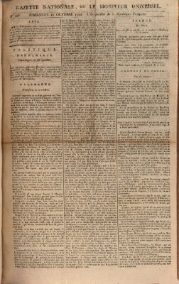 Gazette nationale, ou le moniteur universel (Le moniteur universel) Sonntag 21. Oktober 1792