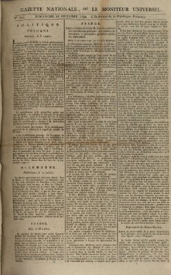 Gazette nationale, ou le moniteur universel (Le moniteur universel) Sonntag 28. Oktober 1792