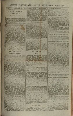 Gazette nationale, ou le moniteur universel (Le moniteur universel) Mittwoch 7. November 1792