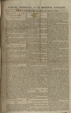 Gazette nationale, ou le moniteur universel (Le moniteur universel) Samstag 10. November 1792