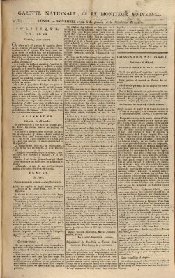 Gazette nationale, ou le moniteur universel (Le moniteur universel) Montag 12. November 1792