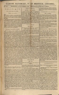 Gazette nationale, ou le moniteur universel (Le moniteur universel) Mittwoch 14. November 1792