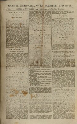 Gazette nationale, ou le moniteur universel (Le moniteur universel) Samstag 17. November 1792