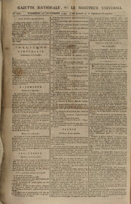 Gazette nationale, ou le moniteur universel (Le moniteur universel) Freitag 23. November 1792